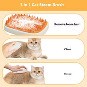 USB Rechargeable Pet Steam Brush – Grooming Comb for Cats & Dogs