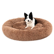 Fluffy Donut Dog Bed – Soft Plush, Washable & Calming