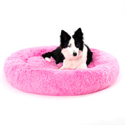 Fluffy Donut Dog Bed – Soft Plush, Washable & Calming