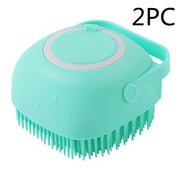 Silicone Dog Massage & Bath Brush – Grooming Tool for Dogs & Cats