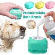 Silicone Dog Massage & Bath Brush – Grooming Tool for Dogs & Cats