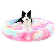 Fluffy Donut Dog Bed – Soft Plush, Washable & Calming