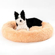 Fluffy Donut Dog Bed – Soft Plush, Washable & Calming