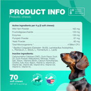 Dog Probiotics – Gut, Immunity & Skin Support, 180 Chews