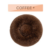 Fluffy Donut Dog Bed – Soft Plush, Washable & Calming