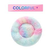 Fluffy Donut Dog Bed – Soft Plush, Washable & Calming