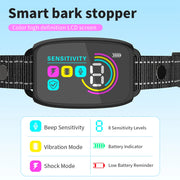 Smart Anti-Bark Dog Collar – Rechargeable, Waterproof, HD Display