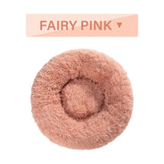 Fluffy Donut Dog Bed – Soft Plush, Washable & Calming