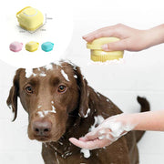 Silicone Dog Massage & Bath Brush – Grooming Tool for Dogs & Cats