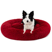 Fluffy Donut Dog Bed – Soft Plush, Washable & Calming