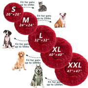 Fluffy Donut Dog Bed – Soft Plush, Washable & Calming